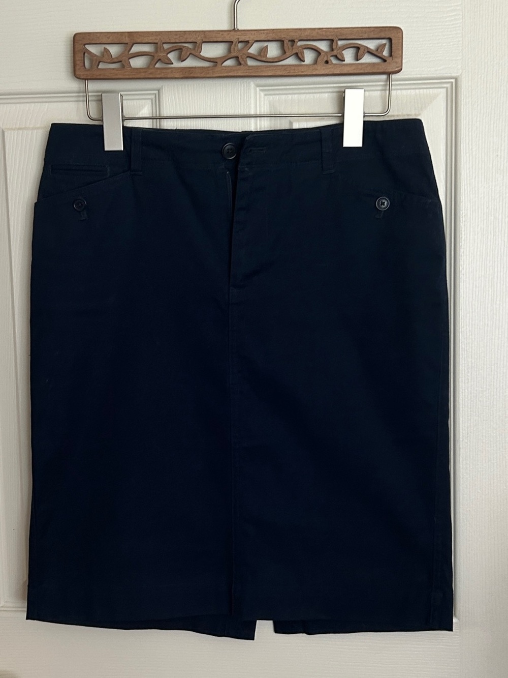 Lauren Ralph Lauren Navy Blue Casual Cotton Skirt size 6 .